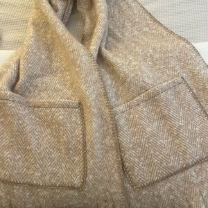 Steve Madden Beige Herringbone Scarf